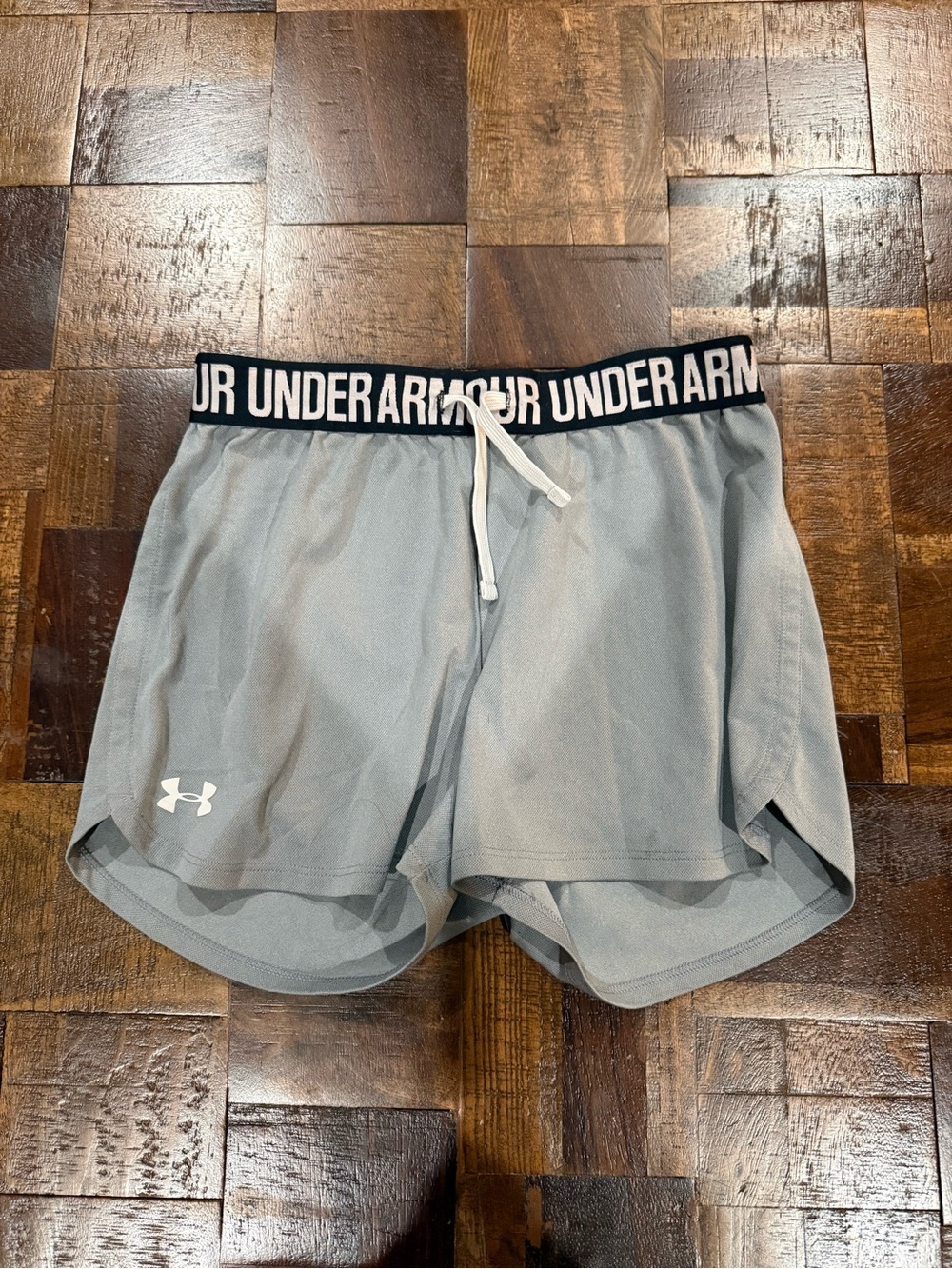 Under Armour Light Gray Athletic Shorts with Branded Waistband